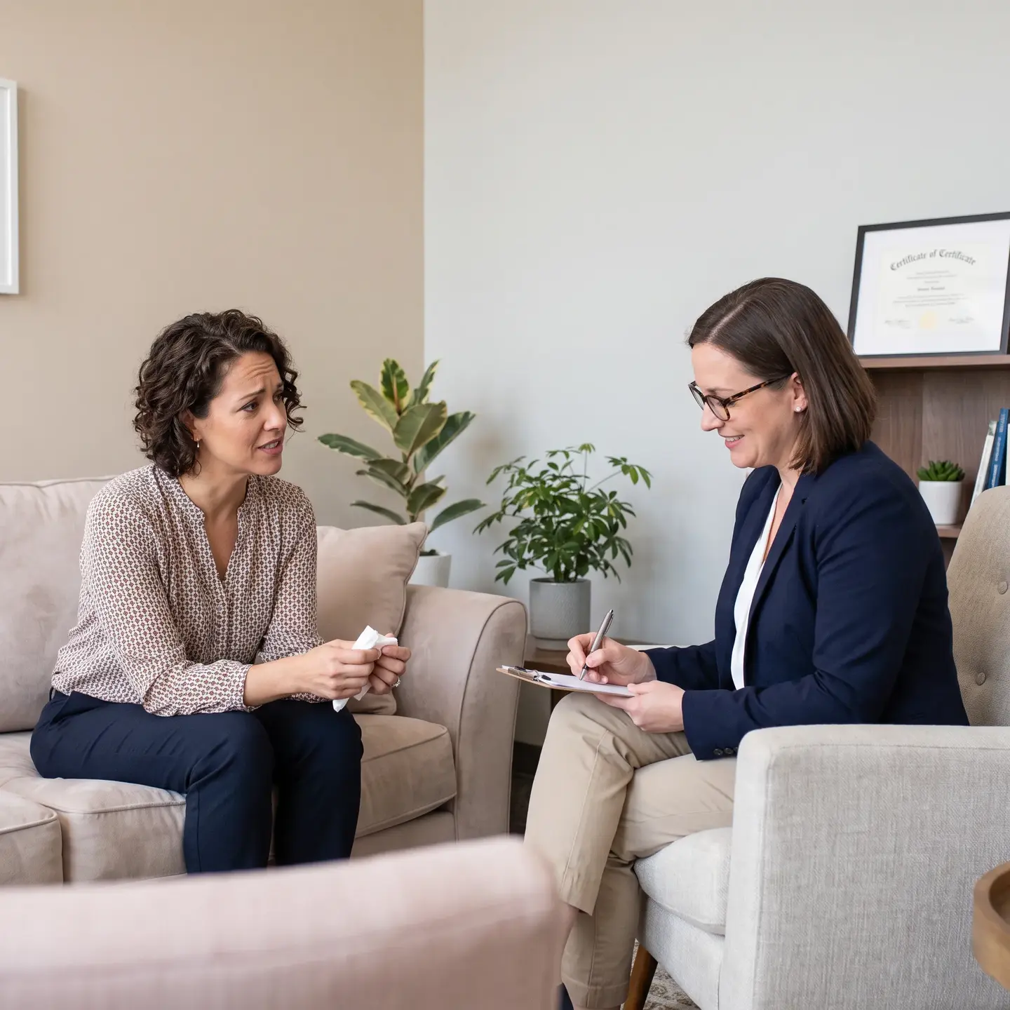 Client during CBT session