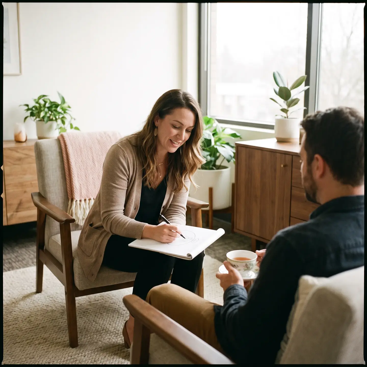 Therapy concept explained in clear office
