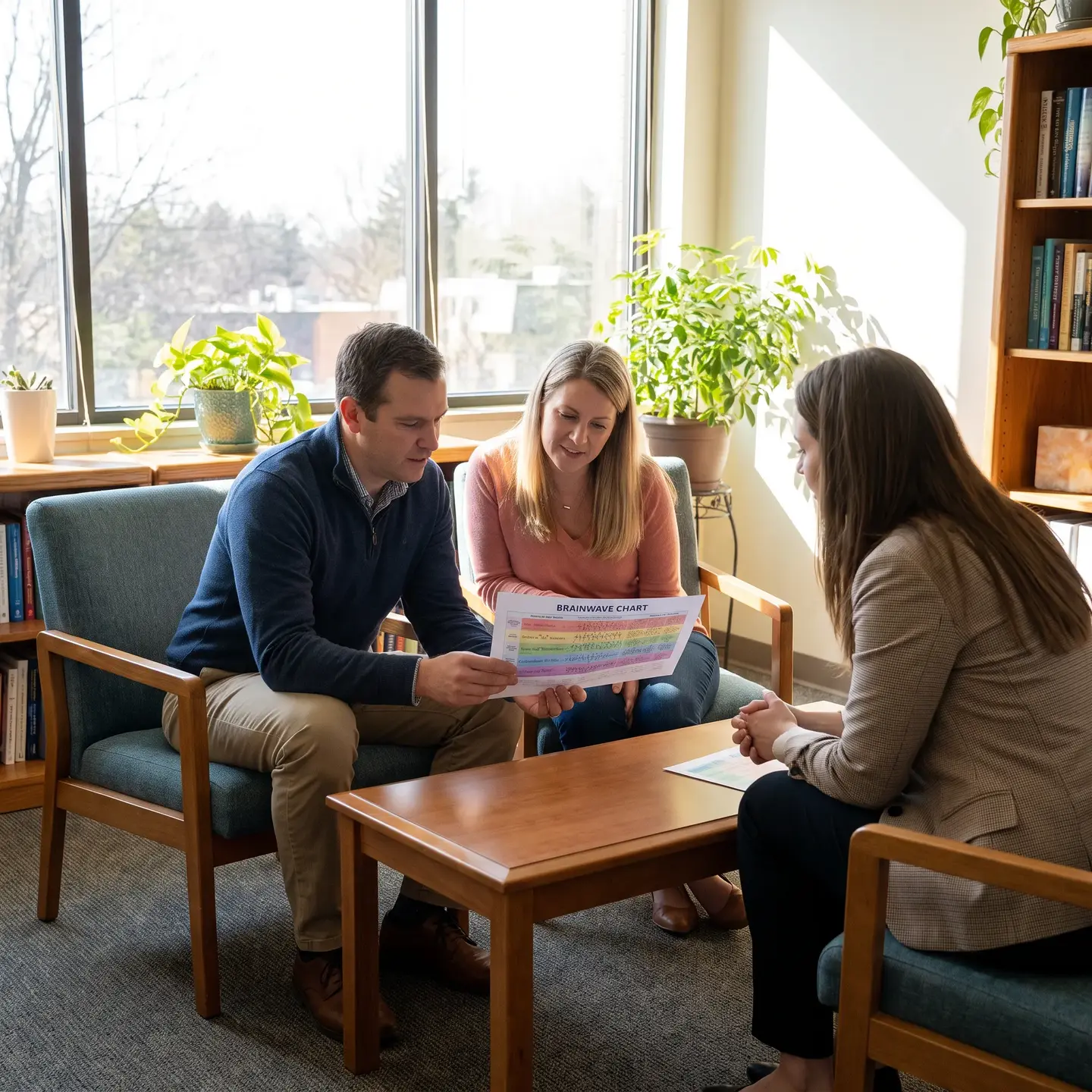 Therapy clients brainwave discussion